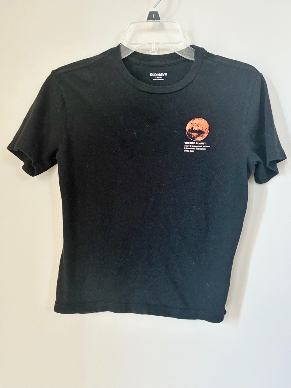 🪐 Old Navy Mars Graphic T-Shirt – Black – Size L (10–12)